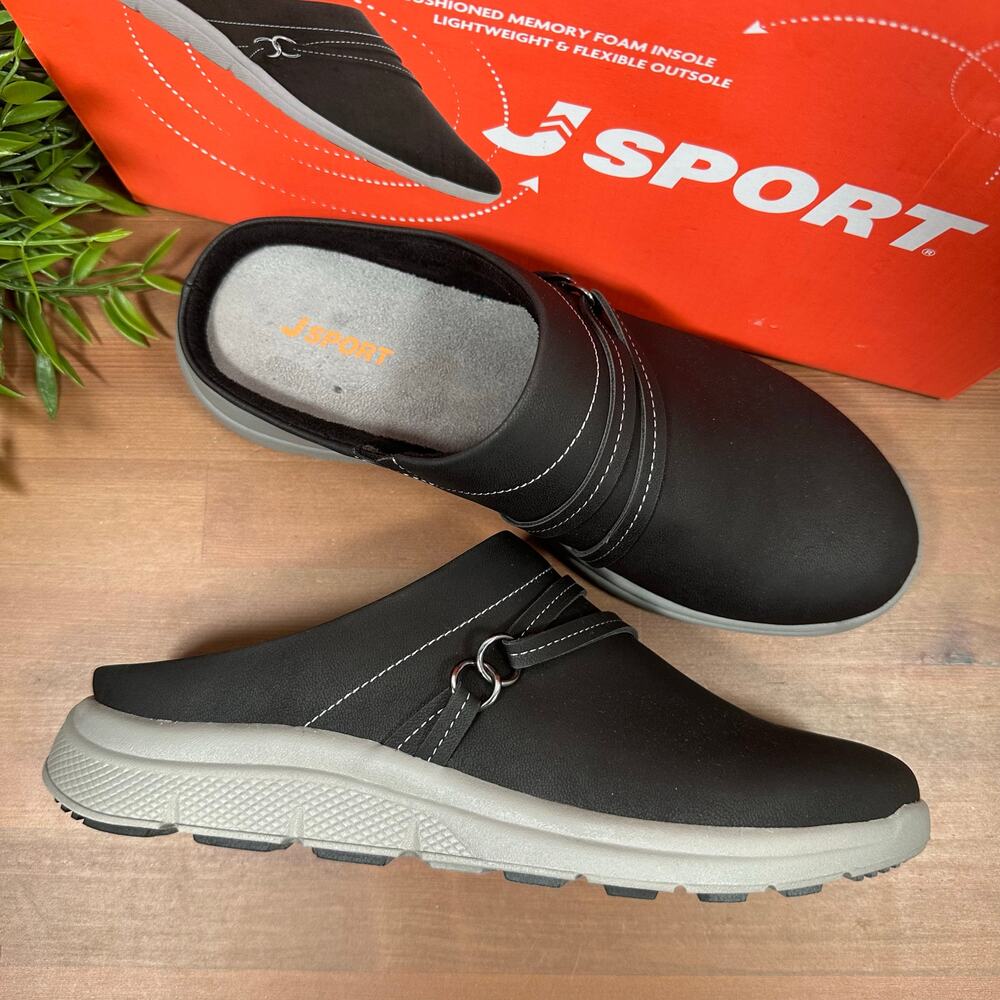 J Sport Women's Gina Comfort Mules Black Size 7